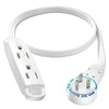 MAXIMM New 360 Degree Rotating Flat Extension cord 1 FT Multi 3 Outlet Power cord grounded 16 AWg UL certified
