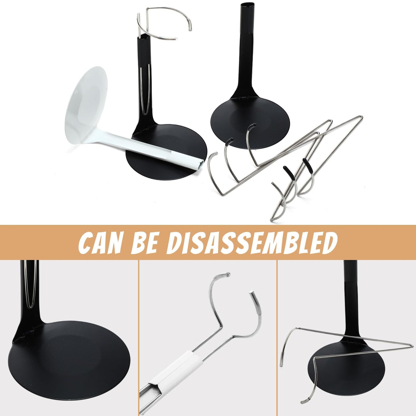 Yaocom 12 Pcs Doll Stand Action Figure Stands with Expandable Waist Wire for 8 to 12 Dolls and Action Figure (Black, White)