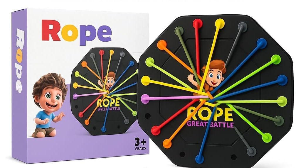 NIYANETAIL Rope Untying Challenge Puzzle | Twisted Knots Untangle Brain Game for Kids & Adults | Octagonal Shape with MultiColo