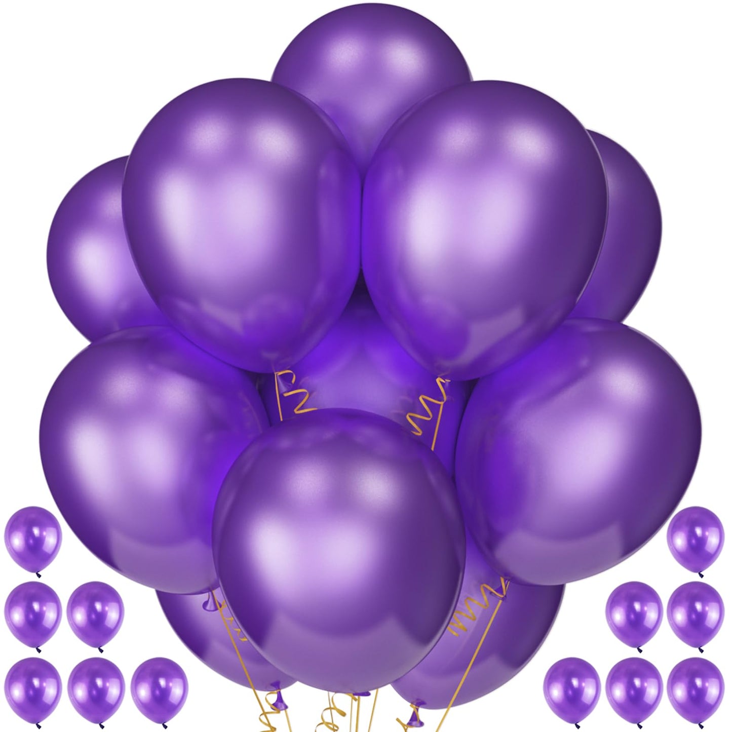 120 Pack Pearl Purple Balloons, Bright 12 Inch Royal Purple Latex Party Balloons For Birthday Wedding Baby Shower Halloween.