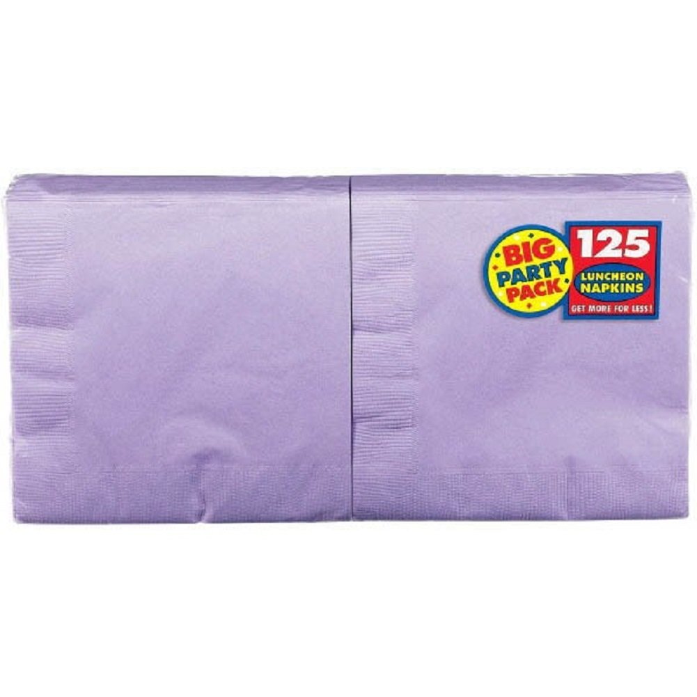 Amscan Big Party Pack Luncheon Napkins, 6.5' X 6.5', Lavender