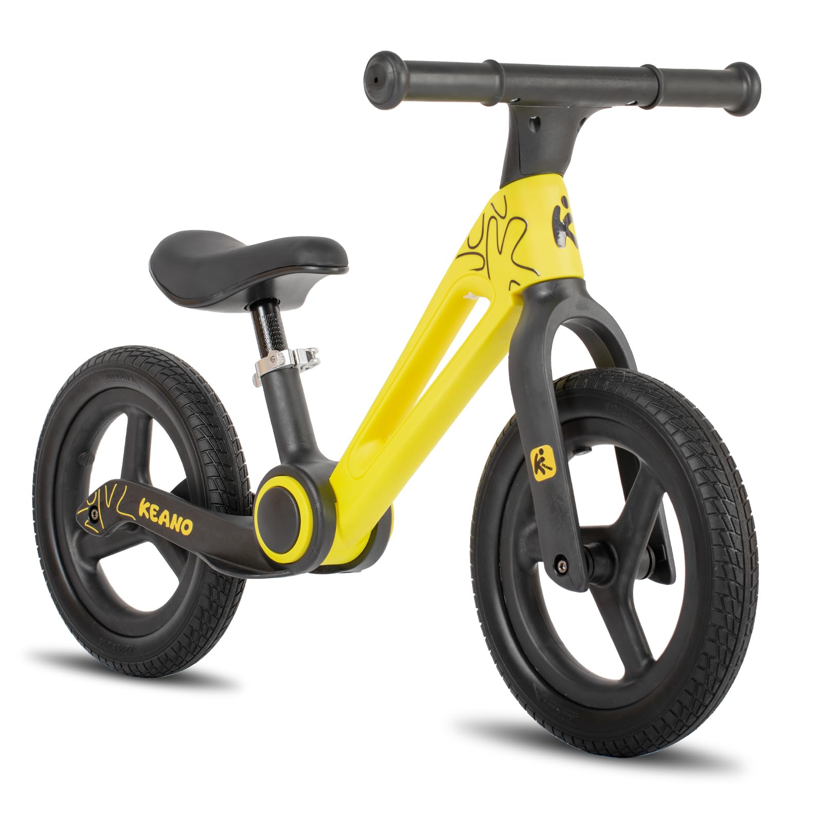 Joystar 12 Inch Balance Bike For Kids Age 2-6 Years, Foldable Toddler Balance Bicycle For 2 3 4 5 6 Years Old Girls & Boys, No Pedal Push Balance Bike With Adjustable Seat & Flat-Free Tires, Yellow