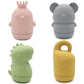 Ginbear Silicone Baby Bath Toys, Non-Toxic Mold Free Infant Squirty Bathtub Toys For Toddlers 6 Months+, Pack Of 4 (Terricolous)