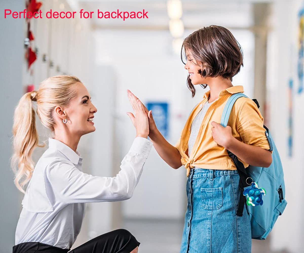 Goodangie00 20Pcs Bulk Rainbow Turtle Mini Pop Fidget Toy Backpack Decor for Friend Birthday Summer Party Favors and Kids Students Small Prize Gift