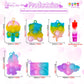 Onkull 24 Packs Valentines Day 6-Design Gift Pop Bubble Keychains, Mini Colored Pop, Multi-Shape Stress Relief Fidget Toys For K