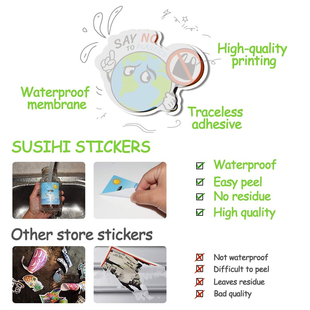 Earth Stickers Environmental Stickers Pack Waterproof Laptop Stickers For Kids Environmentalist(50 Pcs)
