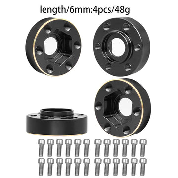 Muhikrt Brass Weights 6Mm 9Mm 12Mm 15Mm 22Mm Wheel Hex Hub Widen Adapter For 1/10 Rc Crawler 1.9 2.2 Wheels Rims Scx10 Trx4 (6Mm