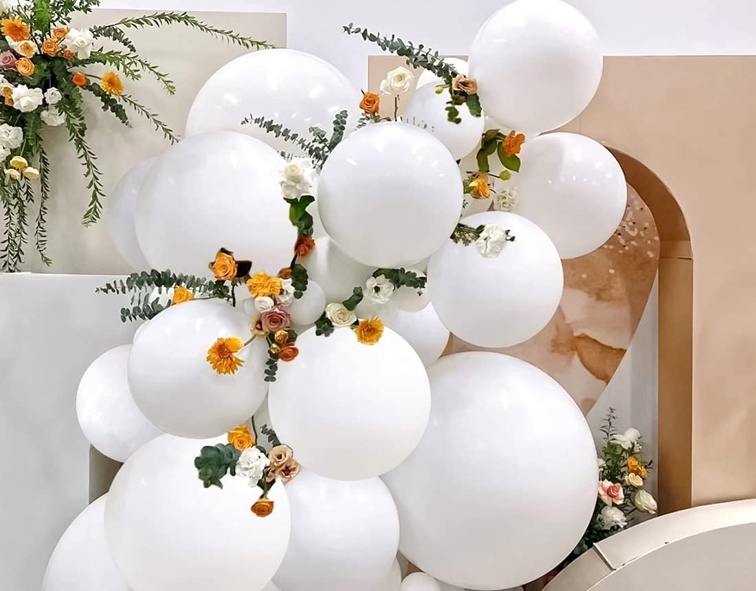 15Pcs Latex Big Balloons 24 Inch White Large Balloons Giant Heavy Duty Balloons For Wedding Baby Shower Birthday Party New Year'S Day Decorations