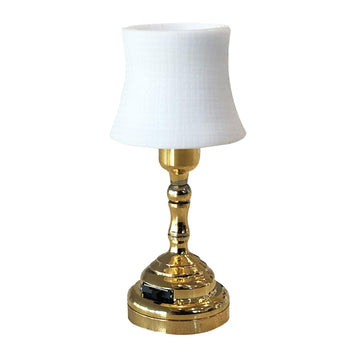 Mini Dollhouse Accent Table Lamp, Led Miniature Lighting For Dolls House Decor, Battery Operated Functional Light Accessories