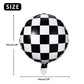 Checkerboard Balloon Aluminum Foil Balloon Black White Checkered Balloon For Racing Themed Party Decoration Supply, 18 Inches (24)