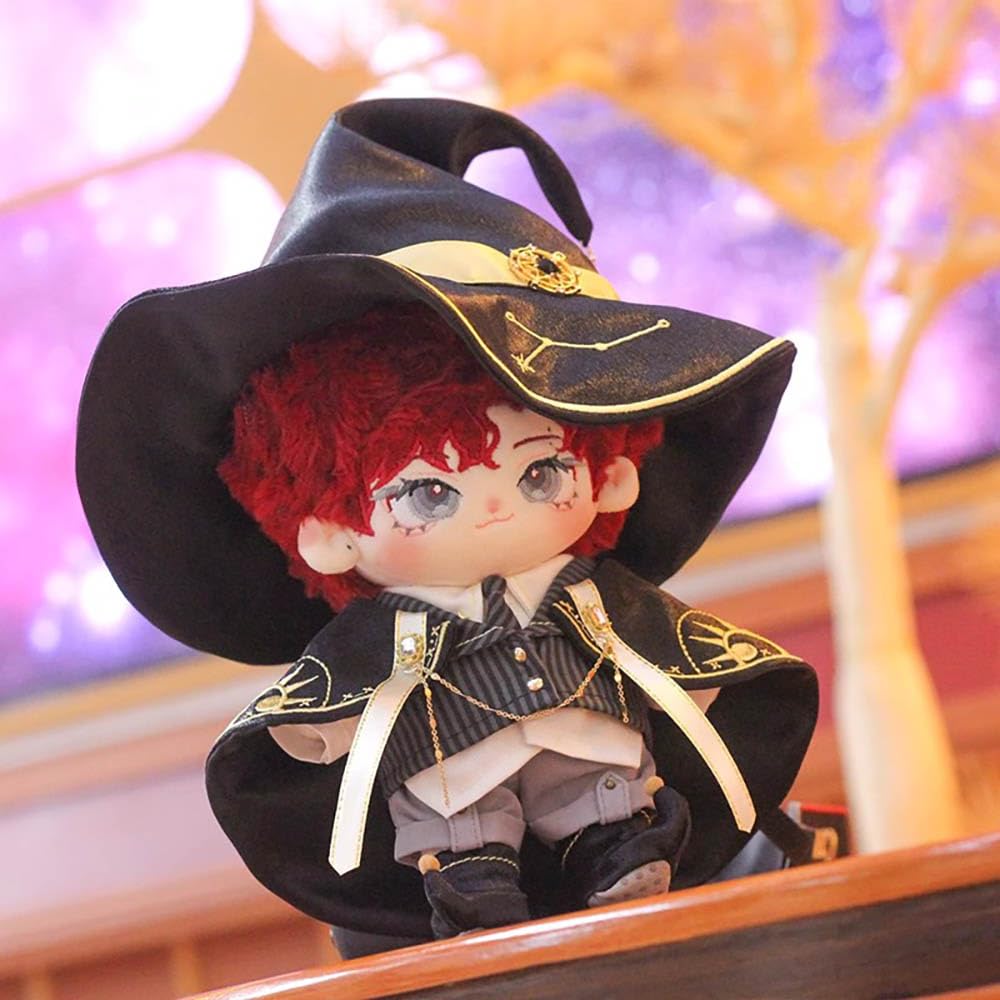 Niannyyhouse 10Cm 20Cm Plush Doll Clothes Hat Shawl Vest Shirt Pants Tie Shoes Magic Suit Doll Accessories Dress Up (Black, 20Cm