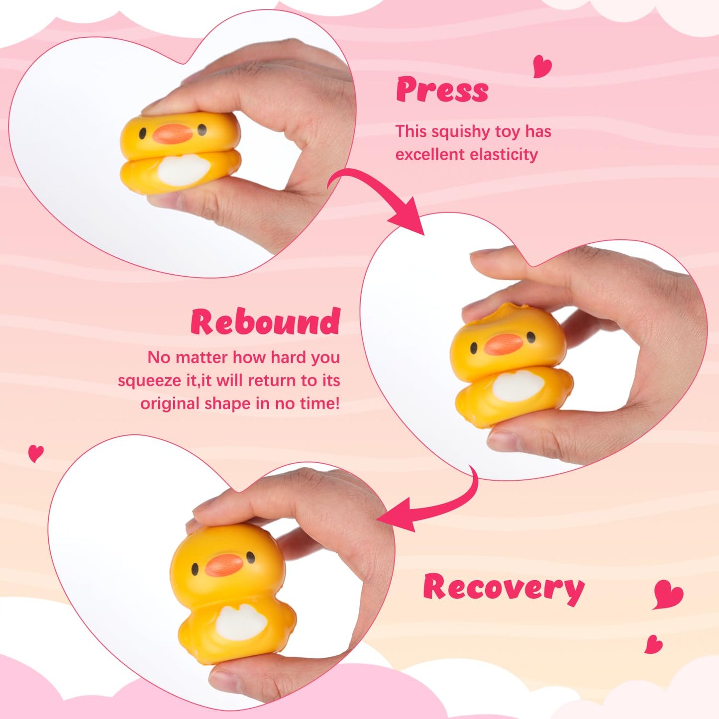 24 Packs Valentines Day Gift Cards For Kids With Cute Kawaii Mochi Squishies Toys Stress Relief Valentine Exchange Gifts Valenti
