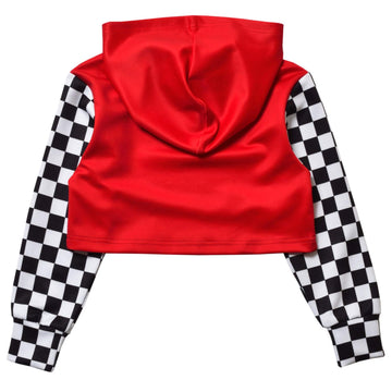 Long Sleeve Crop Sweatshirts For Teens Kids Cropped Plaid Hoodie Pullover Sweat Shirts
