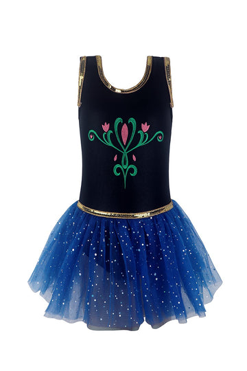 Eqsjiu Tutu Dress For Girls 6-7 Gymnastics Leotards With Skirt Tutu Tulle Skirted Leotard Unitard Bodysuits Dance Ballet Blue Sh