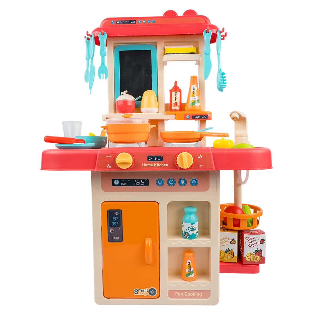 Velixo Kitchen Set for Girls with Plastic Cooking Utensils for Kids