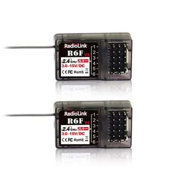 Radiolink R6F 2 PCS 2.4Ghz RC Car/Boat Receivers 6 Channels Low Response Latency RC Training Lightweight for Remote Controller R