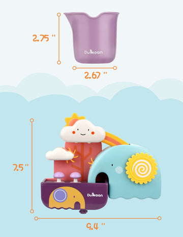 Ti-Too Baby Bath Toys, Fun Simple Physics Educational Bathtub Water Toy, Bath Time Fun Splash Toys For 1, 2, 3+ Year Old Boys Gi
