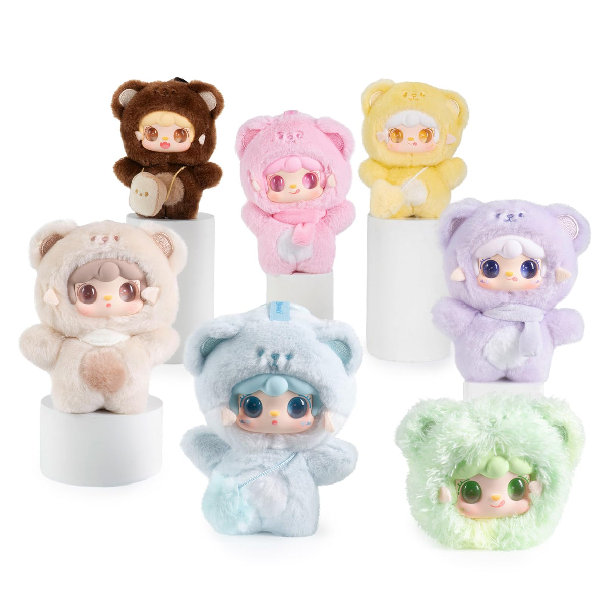 BEEMAI Yooki Take A Bite of Bear Series Single Box (Contains 1 Figure), Plush Blind Box Cute Figures Collectible Birthday Gifts