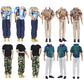 E-Ting 10-Item Trench Coat Pack = 5 Sets Fashion Casual Wear Clothes Outfit +5 Pairs Shoes For Boy Doll Random Style (Khaki Long Jacket Overcoat + Casual Wear Clothes +Swim Trunks)