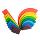 MERRYHEART Wooden Semicircle Stacker Toys, 11 Pcs Semicircle Rainbow Stacking Puzzle, Building Blocks Board Set for Kids, Learni
