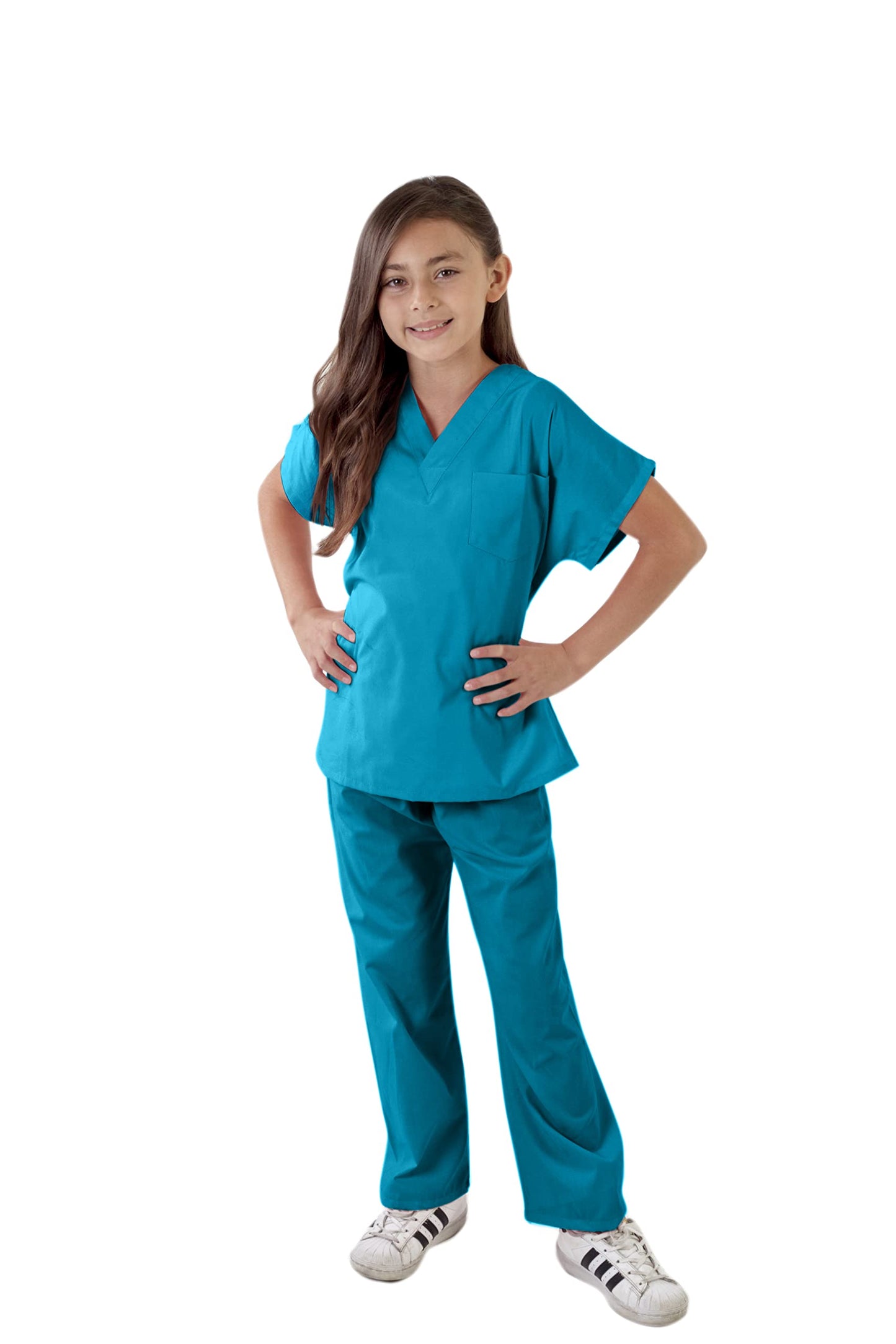 Natural Uniforms Childrens Scrub Set-Soft Touch-Role Play Costume Set (Teal, 4)