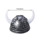 Amosfun Viking Helmet Hat - 3pcs Middle Ages Medieval Viking Age Horned Helmet Costume Party Accessory Ox Horns Hat - Black, Pla