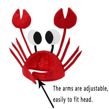 ZHHENIALY Crab Hat Set- Funny Party Hats Dress Up Crazy Theme Party Roleplay Hats Set Novelty 3D Crab Hat for Unisex (Crab Hat O