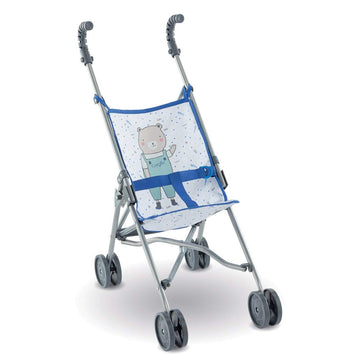 Corolle Umbrella Baby Doll Stroller - For Mon Grand Poupon 14' And 17' Large Dolls, Folding With 2 Locking Points For Safety, Blue