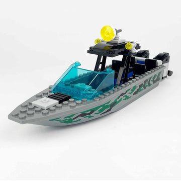 City Police Building Blocks Set - Speedboat-02 60PCS  Fire Rescue  Guard & Patrol Boats  Compatible with LEGO  Fun Gift for Kids
