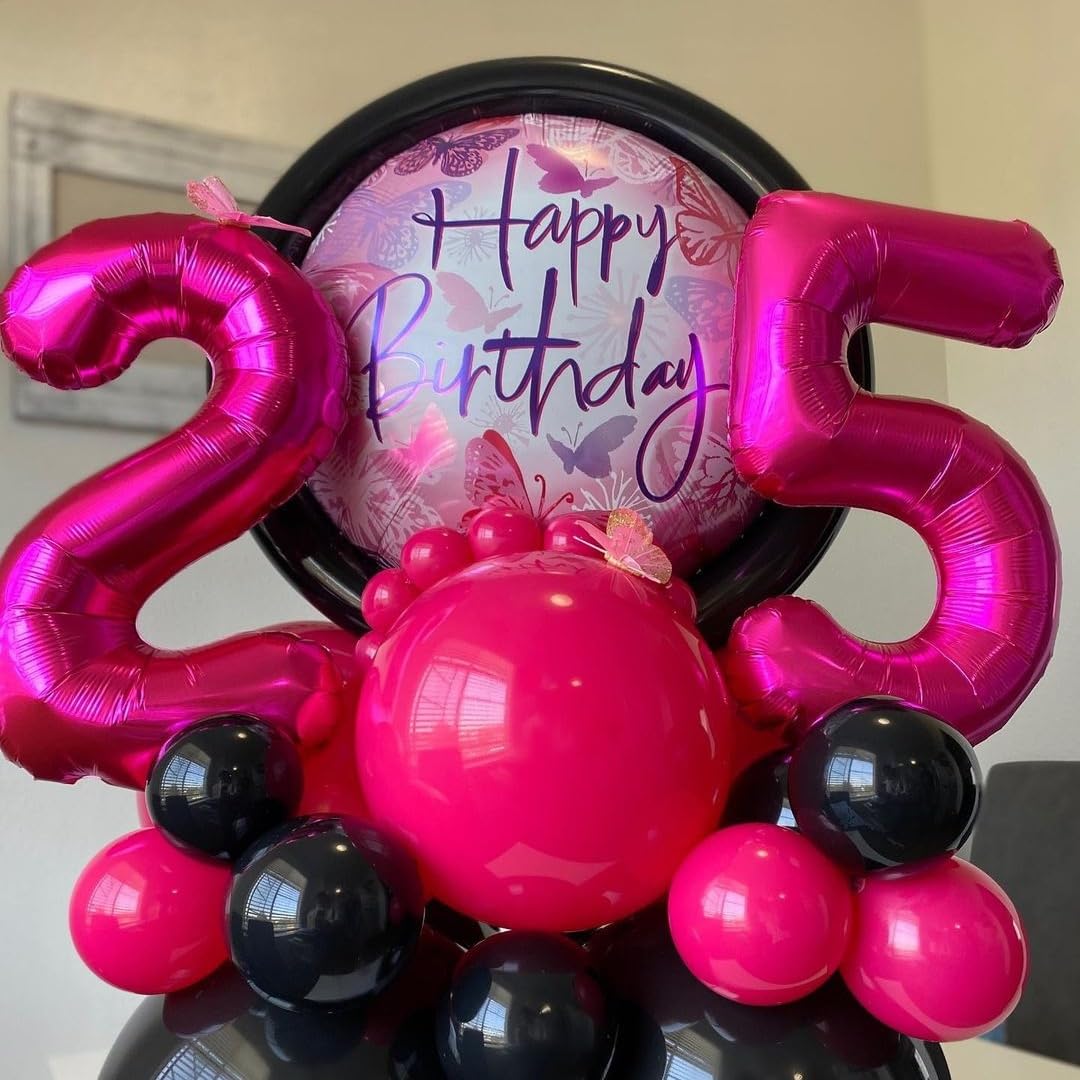 4 Balloon Number Hot Pink 4 Birthday Balloon 40 Inch Foil Mylar Large 4 Balloon Numbers For Birthday Party Anniversary Festival
