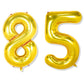 Flyloons 85 number Golden Foil Balloon 16 inch Size Birthday Decoration Items Pack of 2 | 85th Year Balloons | Eighty Five