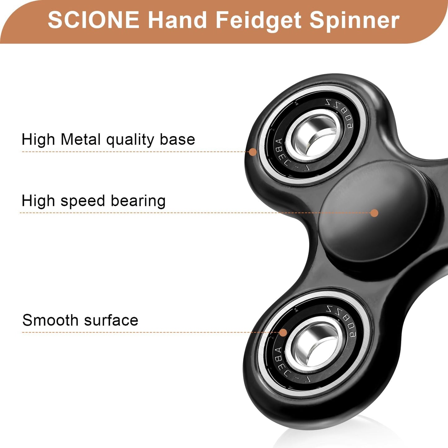 Scione Fidget Spinner Toy 1 Pack, Cool Fidget Spinners For Kids Adults, Sensory Fidgets Toys Anxiety Relief For Adhd Autism Easter Birthday Gifts Classroom Prizes For Boys Girls
