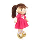 Linzy 16" Pink Laura Plush Rag Doll - Soft Cuddle Buddy for Toddlers, Safe for All Ages, Hot Pink & Gold, Model 92040