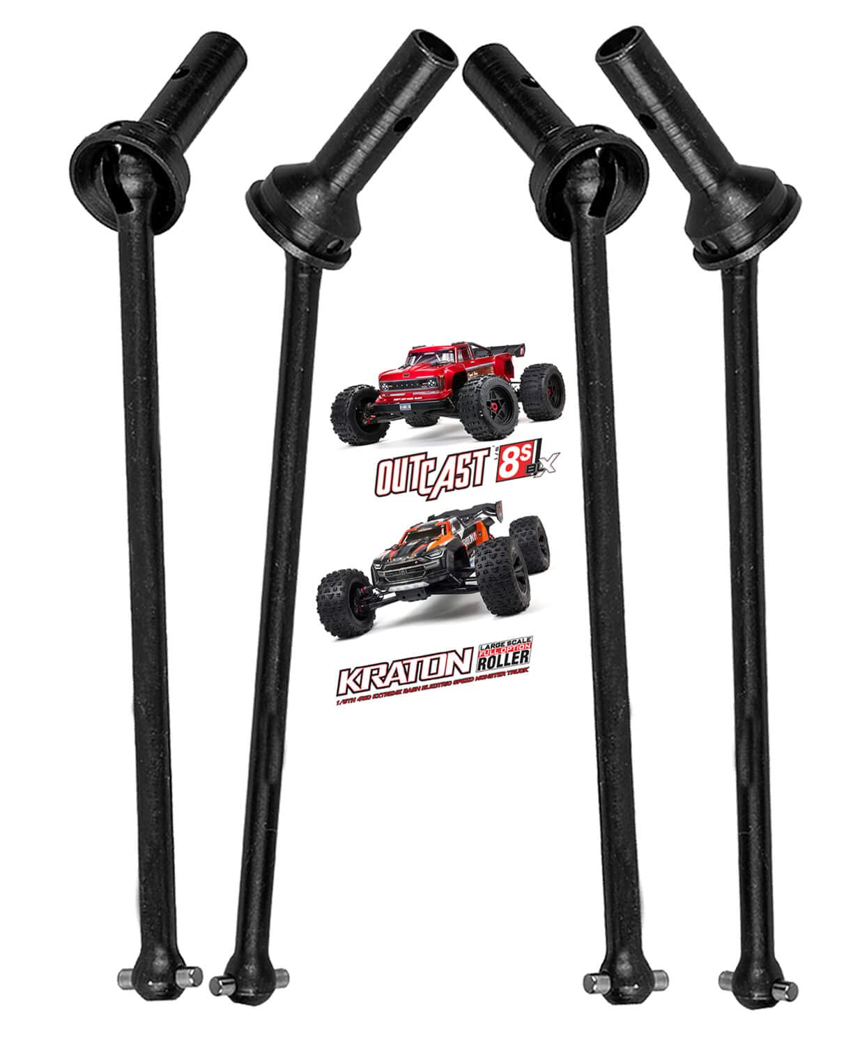 ARRCat for Arrma 1/5 KRATON 8S BLX,Outcast 8S BLX Upgrade Parts,4PCS Front Rear Drive Shaft CVD Hop-up for 1/5 Arrma Outcast/KRA