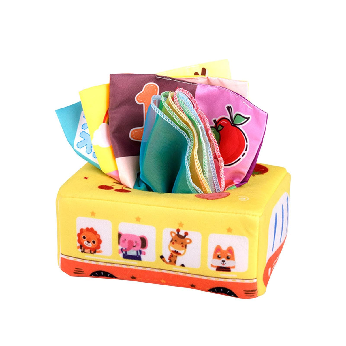 Ilsmysutra Pull Along Tissue Box Montessori Crinkle Tissue Toy For Newborns Baby Infant 10 Tissue 3 Crinkle