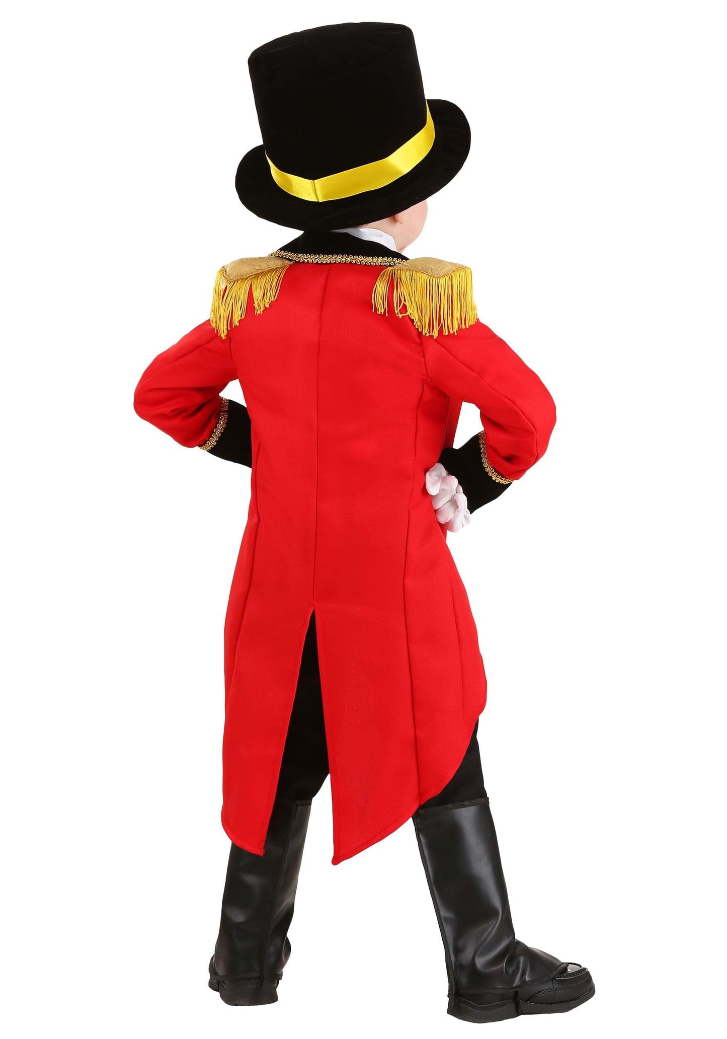 Toddler Ringmaster Costume | Circus Ensemble With Polyester And Rayon Twill Materials, Tailcoat Uniform Outfit Red