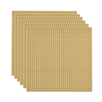 Lekebaby Classic Baseplates Building Base For Building Bricks 100% Compatible With Major Brands-Baseplate 10' X 10', Pack Of 6 (Sand Color)