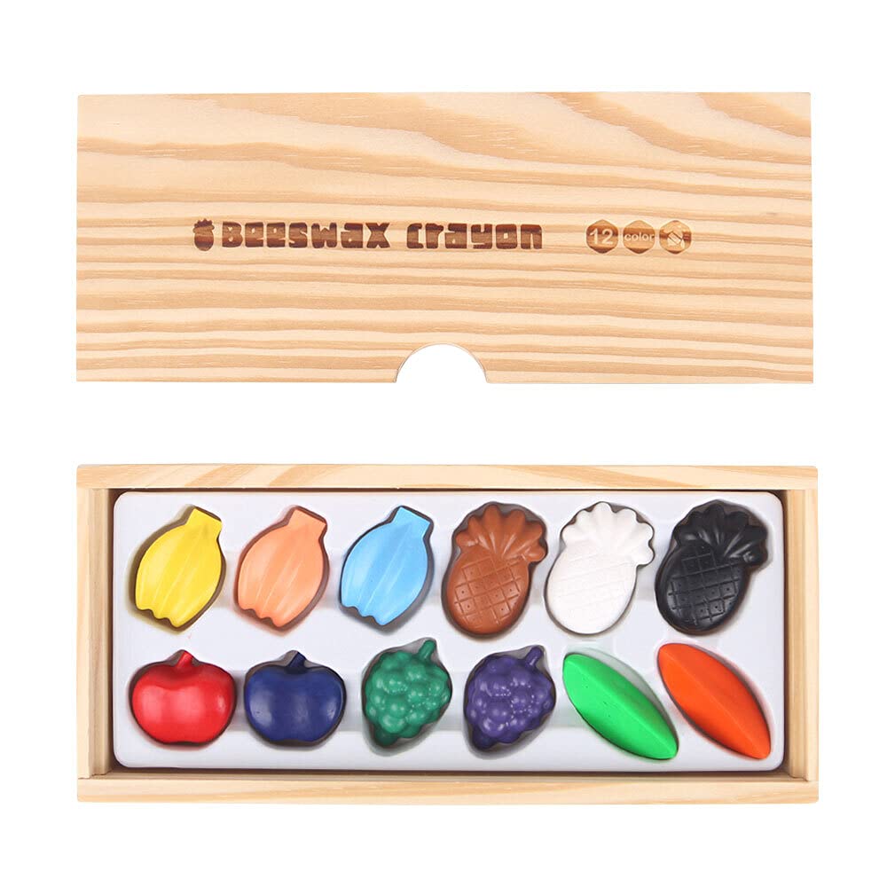 Jar Melo 922 JA92644 EA Beeswax Crayon Fruits 12 Colours, red, 1 Count (Pack of 1)