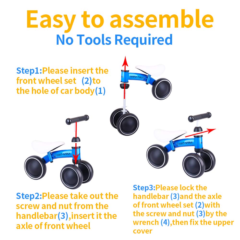 Baby Balance Bikes Bicycle For 1-2 Year Old Girl/Boy, Cycling Toy For Gifts Ride On Riding 1St First Birthday Mini Kids White