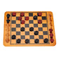We Games Solid Wood Checkers Board Game – 14.5-Inch Vintage Checkers Set With Inset Grooves & 24 Red & Black Board Game Pieces – Fun Family Table Game