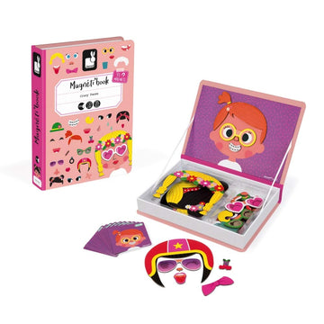 Janod Magnetibook 66 Pc Magnetic Girl Crazy Face Dress Up Game - Ages 3+ J02717