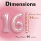Suwen 40 Inch Pink Large 16 Number Balloons Big Foil Helium Number Balloons 0-9 Jumbo Happy 16Th Mylar Birthday Party Decoration