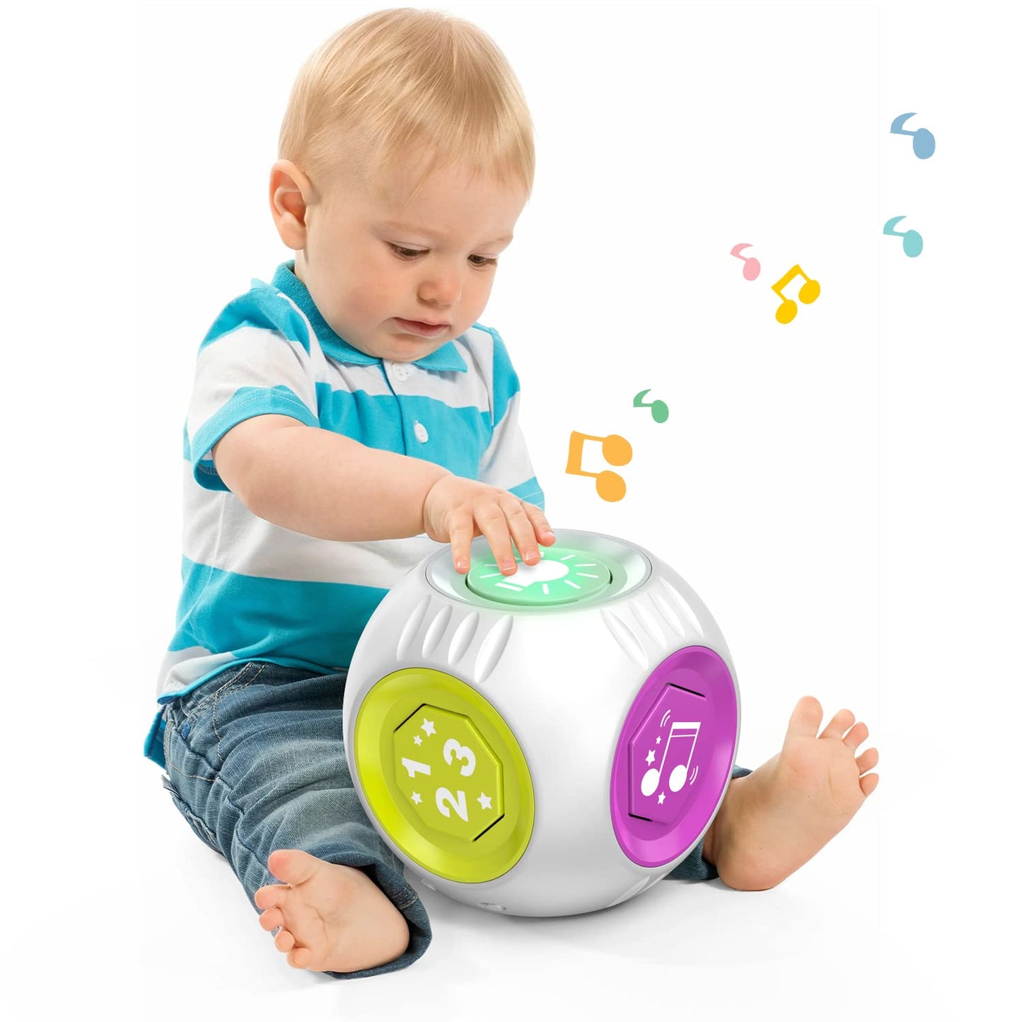 Talkfun Bilingual Musical Learning Cube Toddler Toys Age 1-2, English Spanish Educational Toy For 1+ Yr 9-12 18 Month Development, First Christmas 1St Birthday Gifts For One Year Old Boy Girl