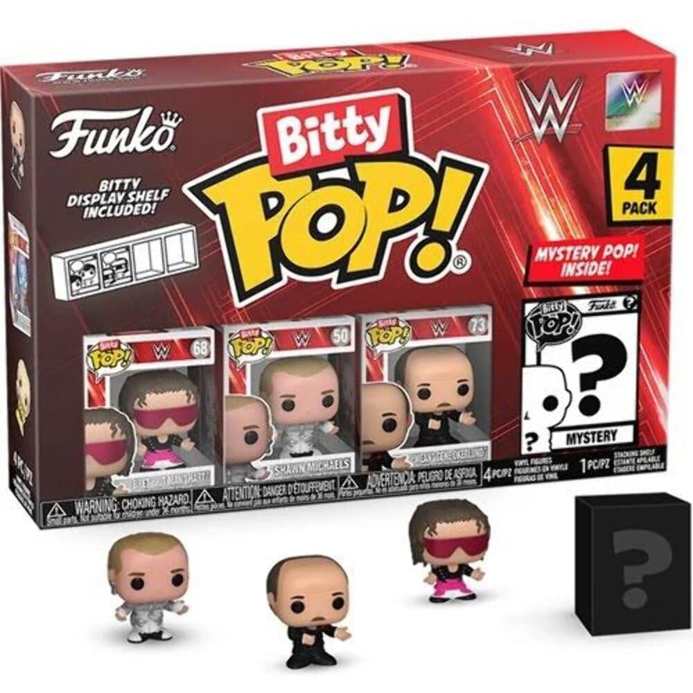 Funko Bitty Pop! Wwe - 4 Pack - Razor Ramon, Bitty Pop! Diesel, Bitty Pop! Rey Mysterio, And A Mystery Bitty Pop! Figure And A S