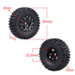 Hobbypark 1.0 Beadlock Wheels and Tires 4Pcs Metal Micro Crawler Tires with Extended Wheel Spacers Offsets for 1/24 RC Crawler C