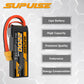 SUPULSE 11.1V 3S Lipo Battery 50C 2200mAh Soft Case Battery with T Plug and XT60 Plug for RC Airplane Helicopter RC Boat RC Car