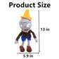 Jhesao 12' Pvz Plush Conehead Zombies Brown Coat Toys Pvz 1 2 Stuffed Soft Doll Roadblock Conehead Zombie New