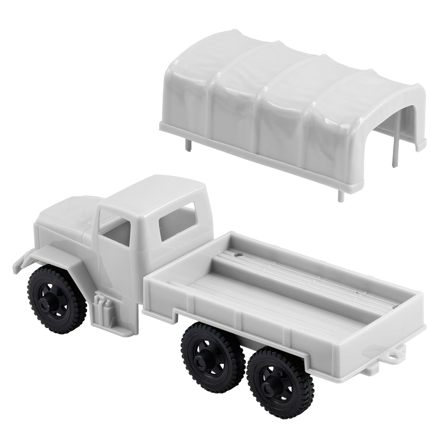 TimMee Plastic Army Men TRUCKS - White M34 Deuce and a Half Cargo Vehicles US Made