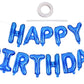 Toniful Blue Happy Birthday Balloons 16 Inch Mylar Foil Letters Birthday Sign Banner Balloon Bunting Reusable Ecofriendly Materi