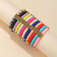 HYHONEY 12pcs Friendship Bracelets Beaded Bracelets Heishi Bracelet Cute Bracelets Stack Vinyl Clay Disc Bead Surfer Stretch Sum